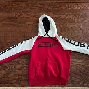 Hollister Hoodie Size medium Red white and black